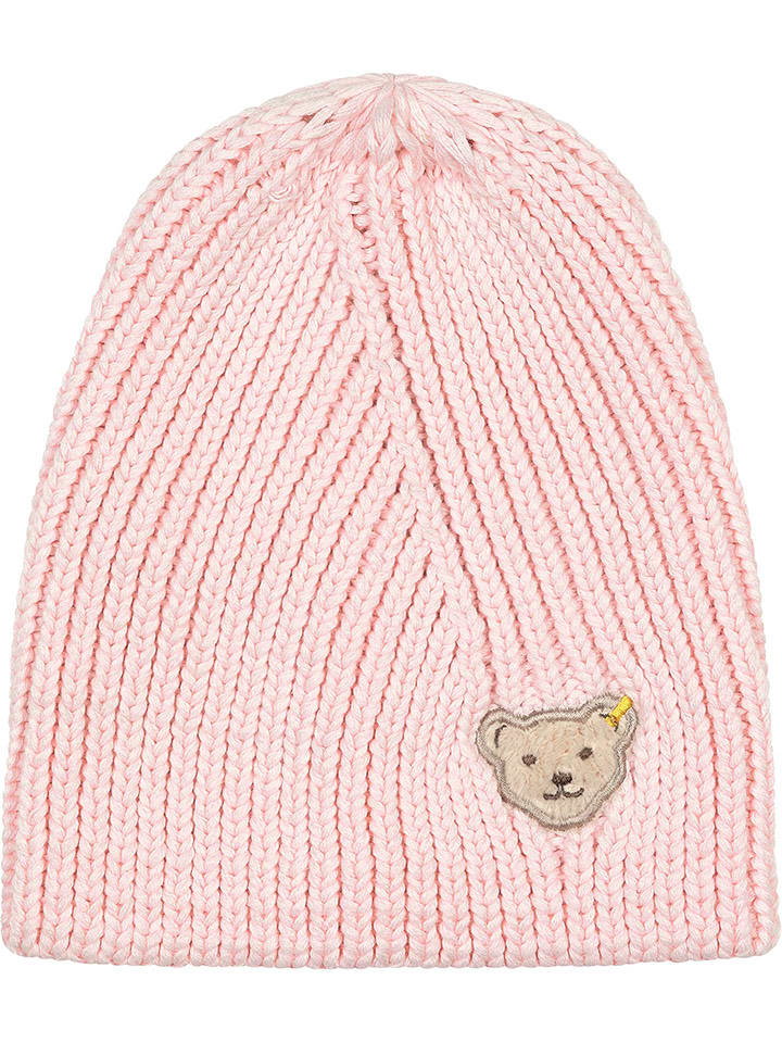 Steiff Czapka beanie w kolorze jasnoróżowym