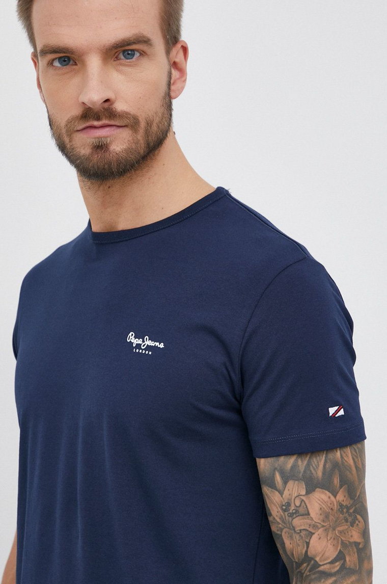 Pepe Jeans T-shirt Original Basic 3 kolor granatowy gładki