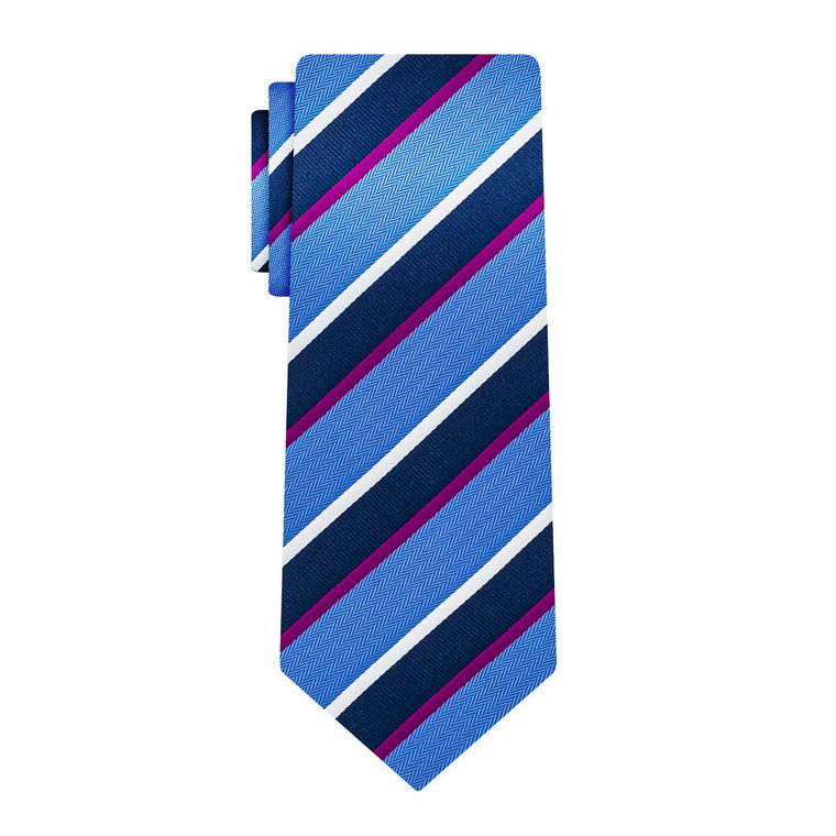 Krawat niebieski w poprzeczne pasy EM 20