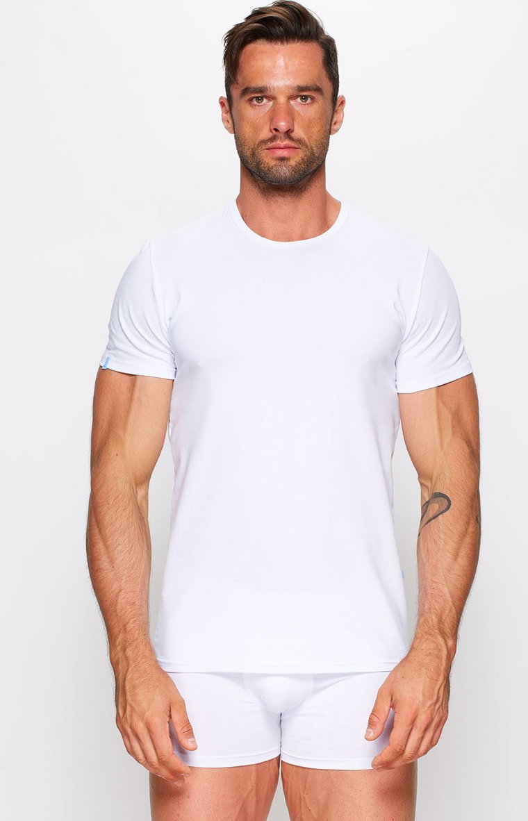 Koszulka męska t-shirt z krótkim rękawem biały 01/9-82/2, Kolor biały, Rozmiar L, Fabio Undercare