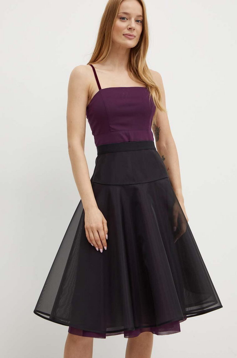 MAX&Co. sukienka kolor fioletowy mini rozkloszowana 2426626031200