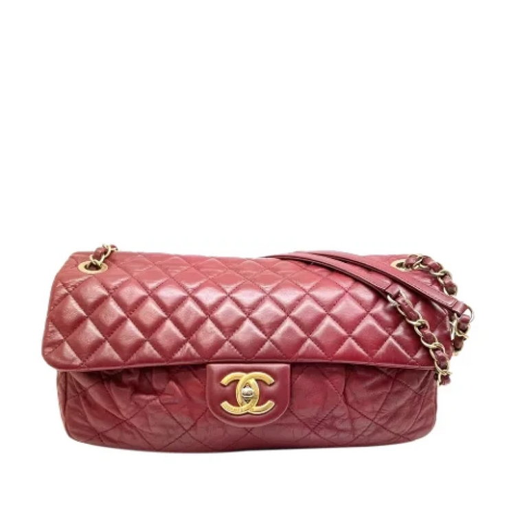 Kwiltowana skórzana torba na ramię z zamkiem CC Chanel Vintage