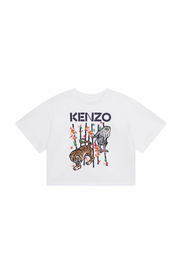 Kenzo Kids t-shirt bawełniany dziecięcy kolor biały