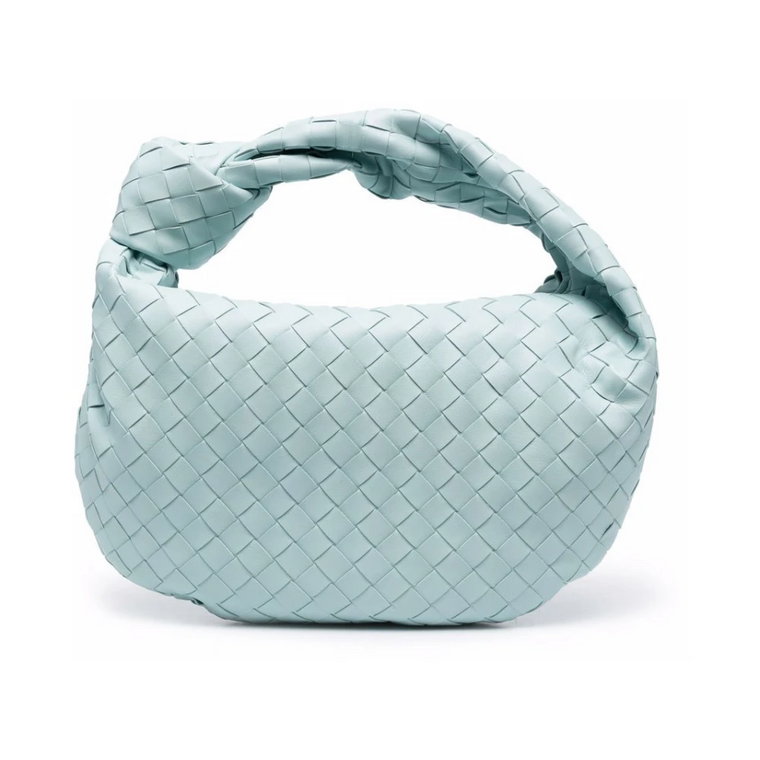 Teal Pleciona Skórzana Torba na Ramię Bottega Veneta