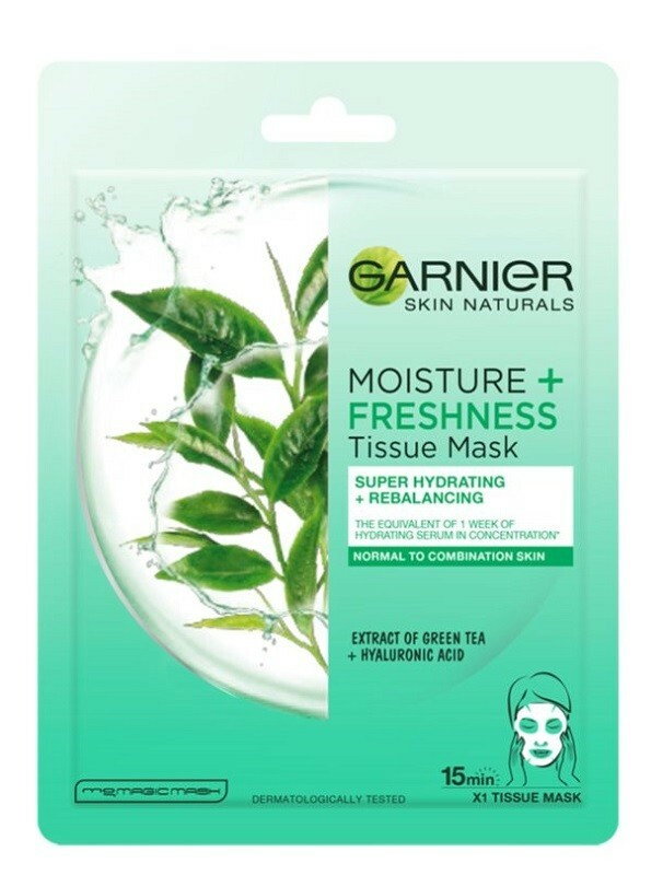 Garnier Skin Naturals Moisture Bomb - Maska w płachcie matująca Zielona Herbata 28g
