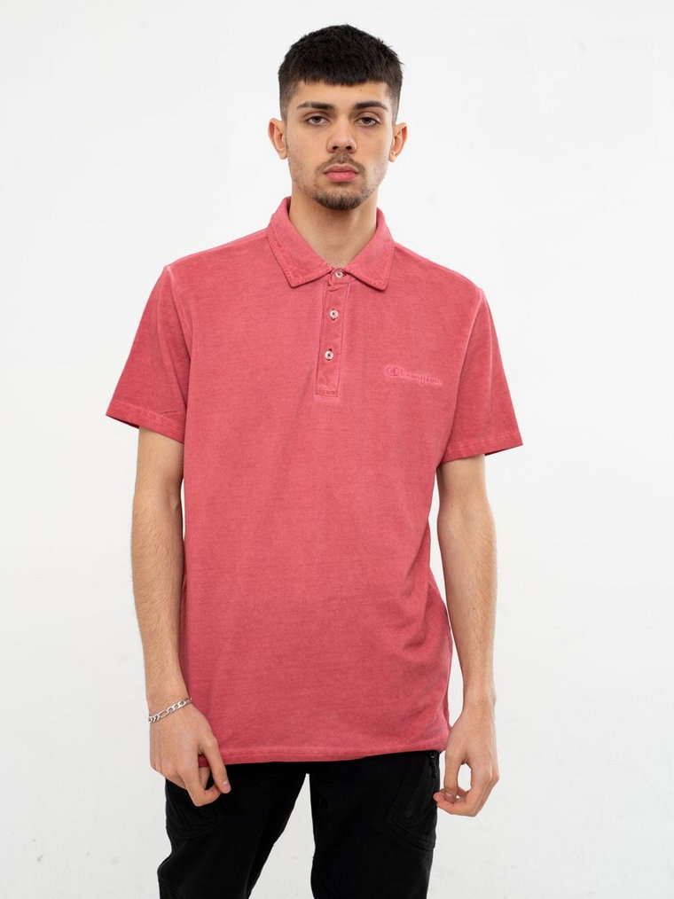 Koszulka Polo Champion Piqued Cotton Cold Dyed Czerwona