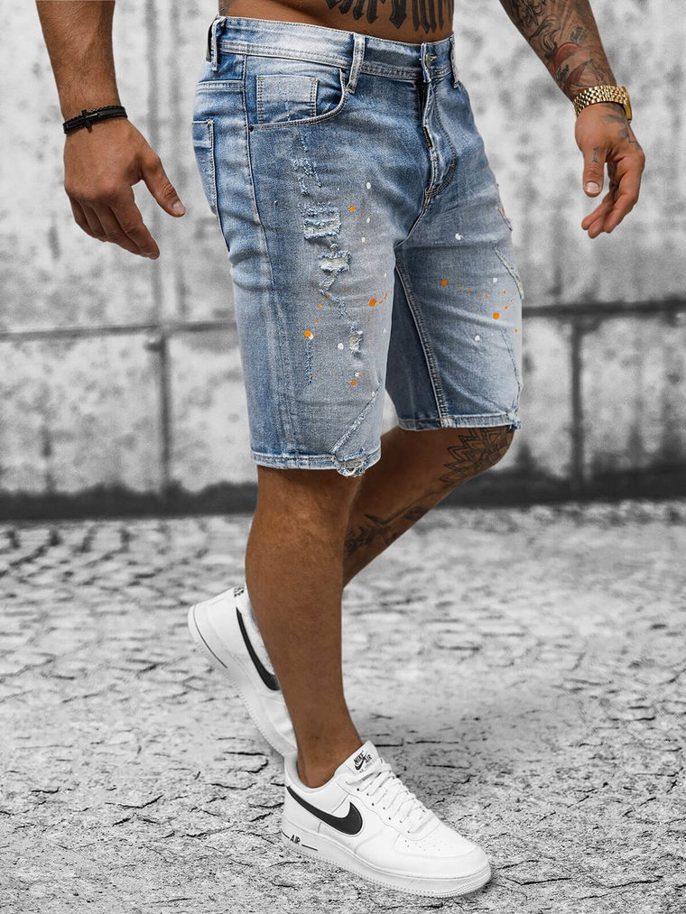 Spodenki męskie jeansowe jasno-niebieskie OZONEE NB/MP0263BC