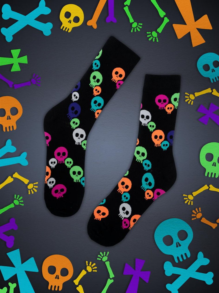 Długie Skarpetki Urban Socks Skulls Czarne
