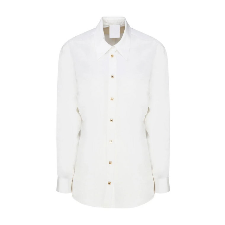 Biała Jedwabna Koszula z Kamieniami Givenchy