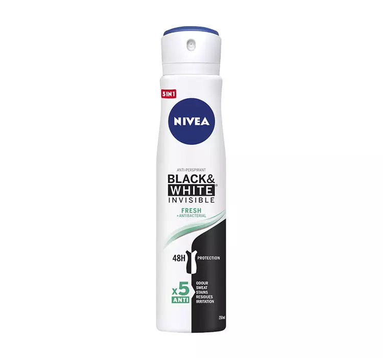 NIVEA BLACK&WHITE INVISIBLE FRESH ANTYPERSPIRANT W SPRAY'U DLA KOBIET 250ML