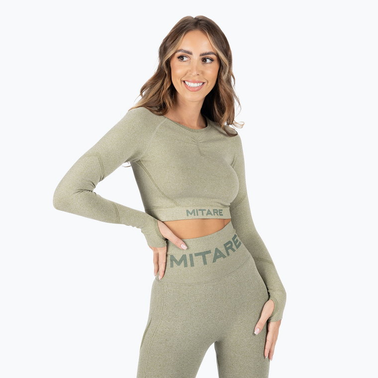 Top treningowy damski MITARE Push Up Max Crop Top K084 army green