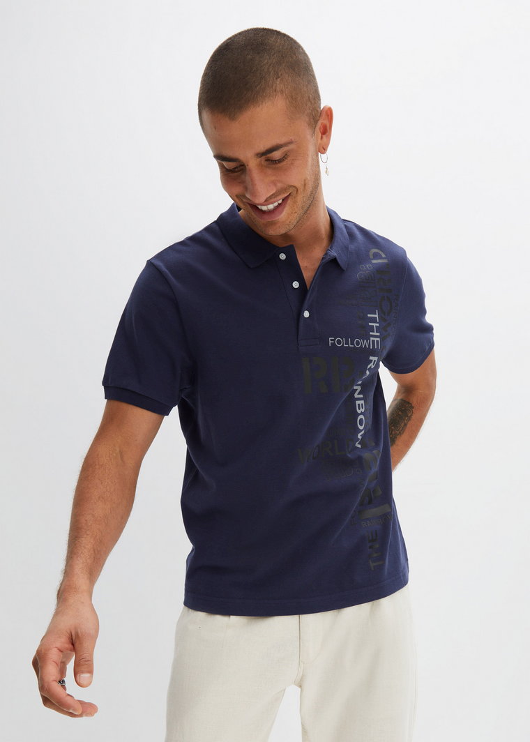 Shirt polo Slim fit z bawełny, Slim Fit, krótki rękaw