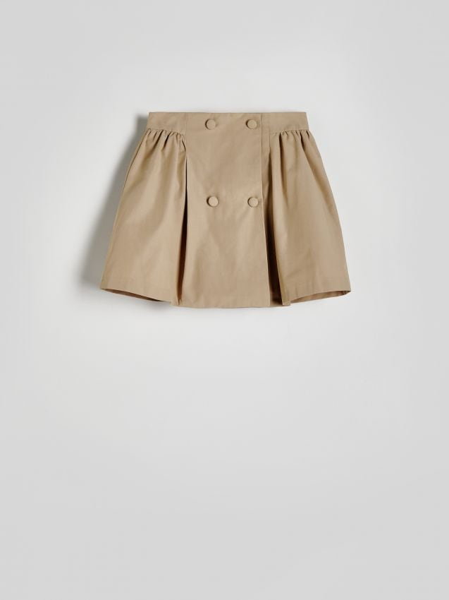 Reserved - Rozkloszowana spódnica mini - kremowy