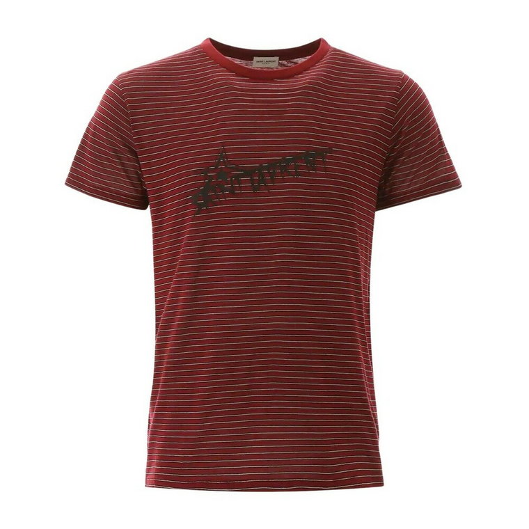 Bawełniana koszulka z logo - Moda męska Saint Laurent