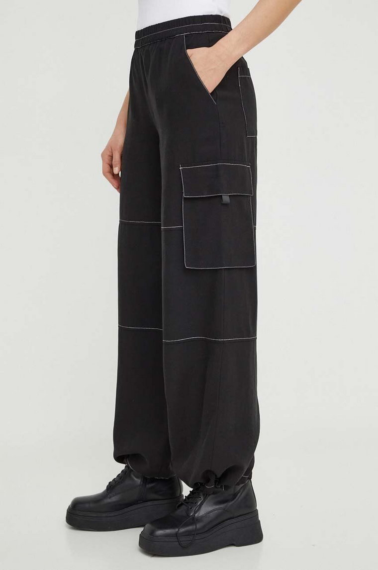 Résumé spodnie damskie kolor czarny proste high waist