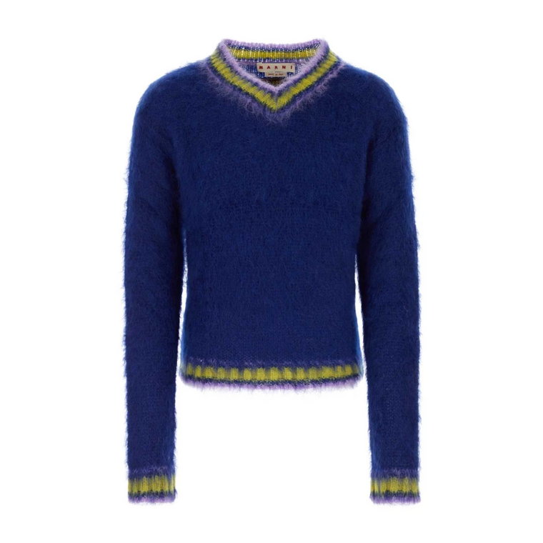 Wygodny Niebieski Sweter z Moheru Marni