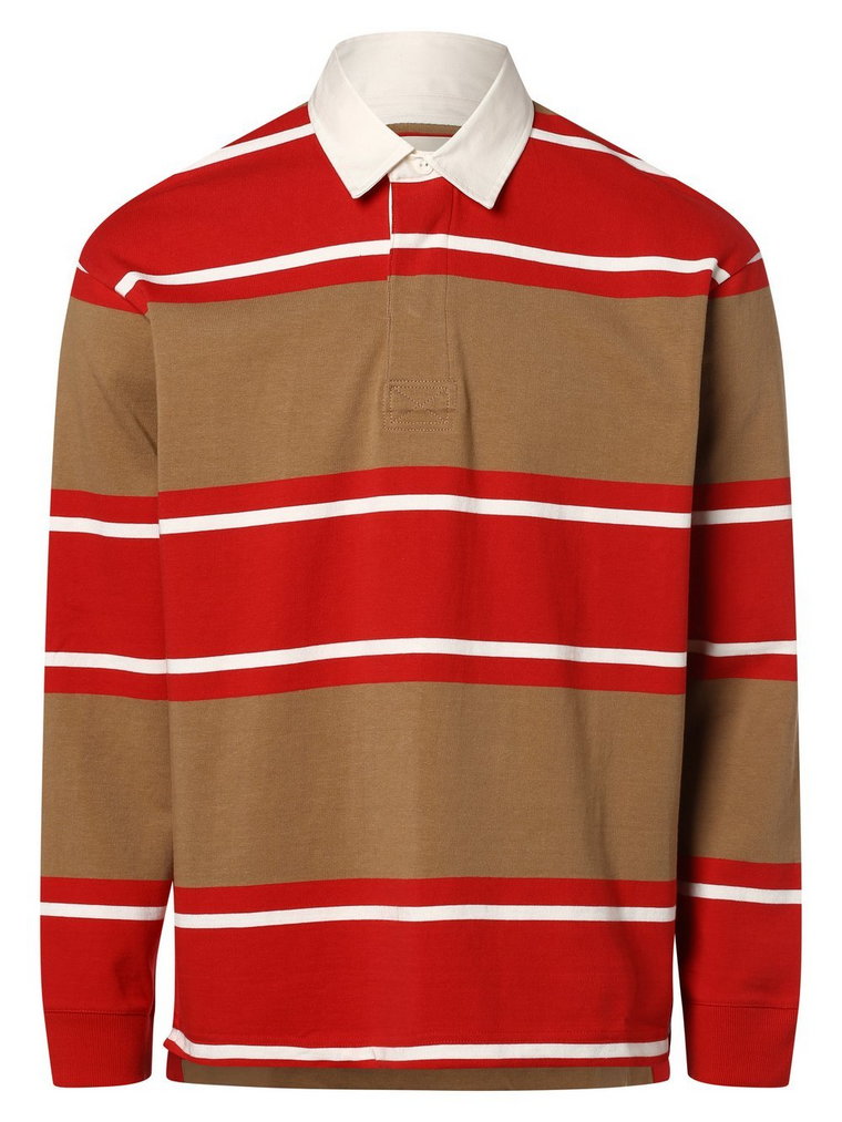Gant - Męska koszulka polo, beżowy|brązowy|czerwony