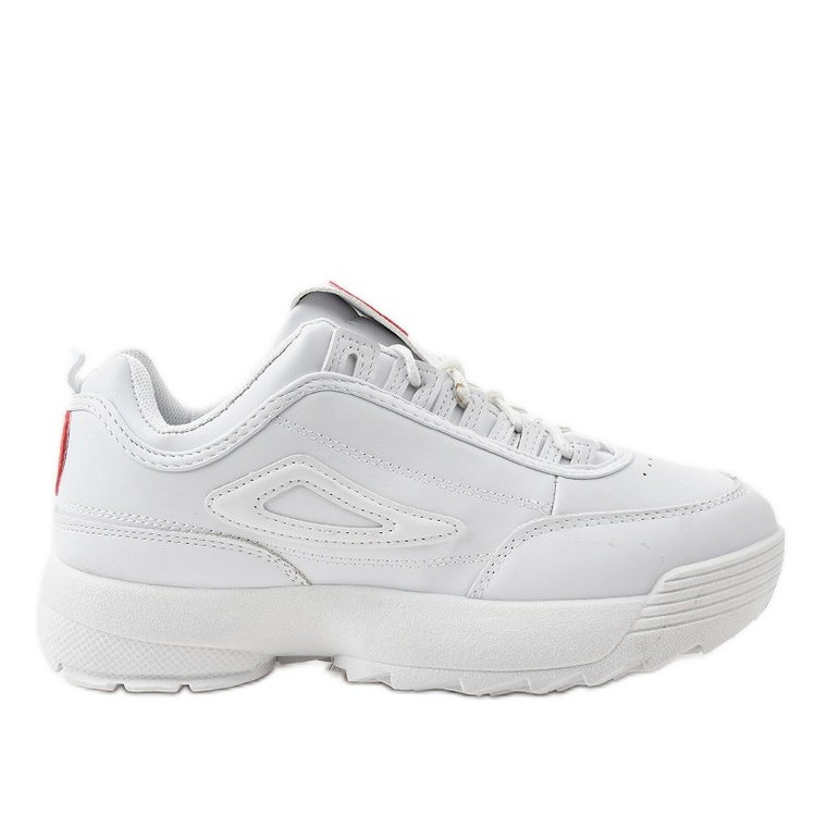 Białe modne obuwie sportowe z sercem F29-5