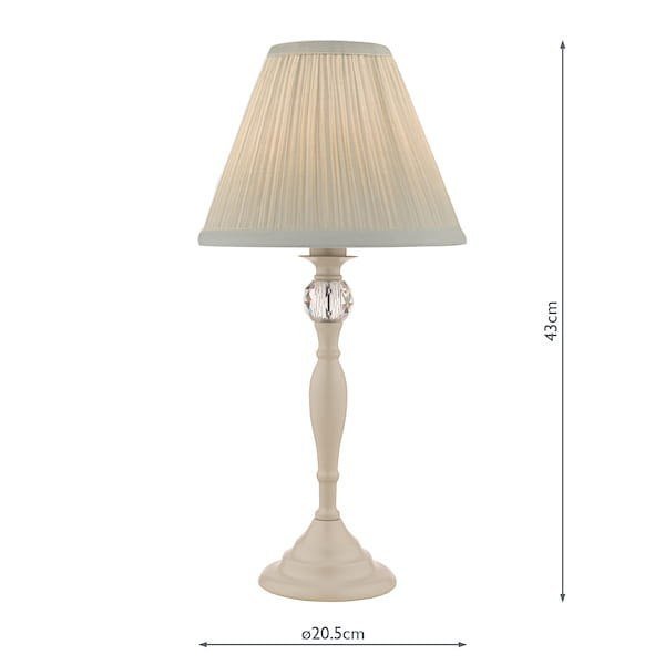 Laura Ashley Ellis Lampa stołowa szara z kloszem w kolorze kości słoniowej