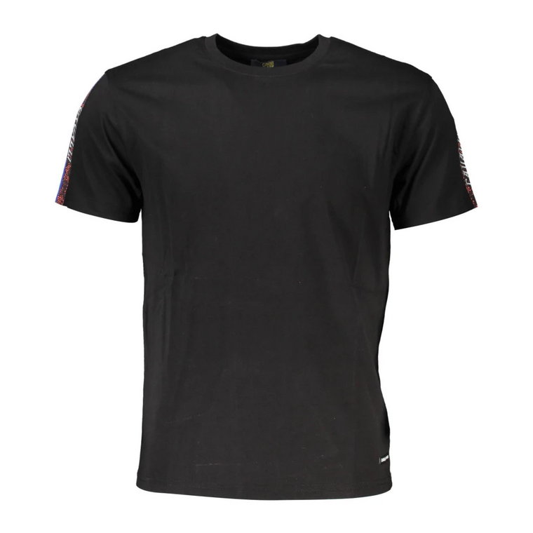 Czarna koszulka męska, krótkie rękawy, regularny krój Cavalli Class