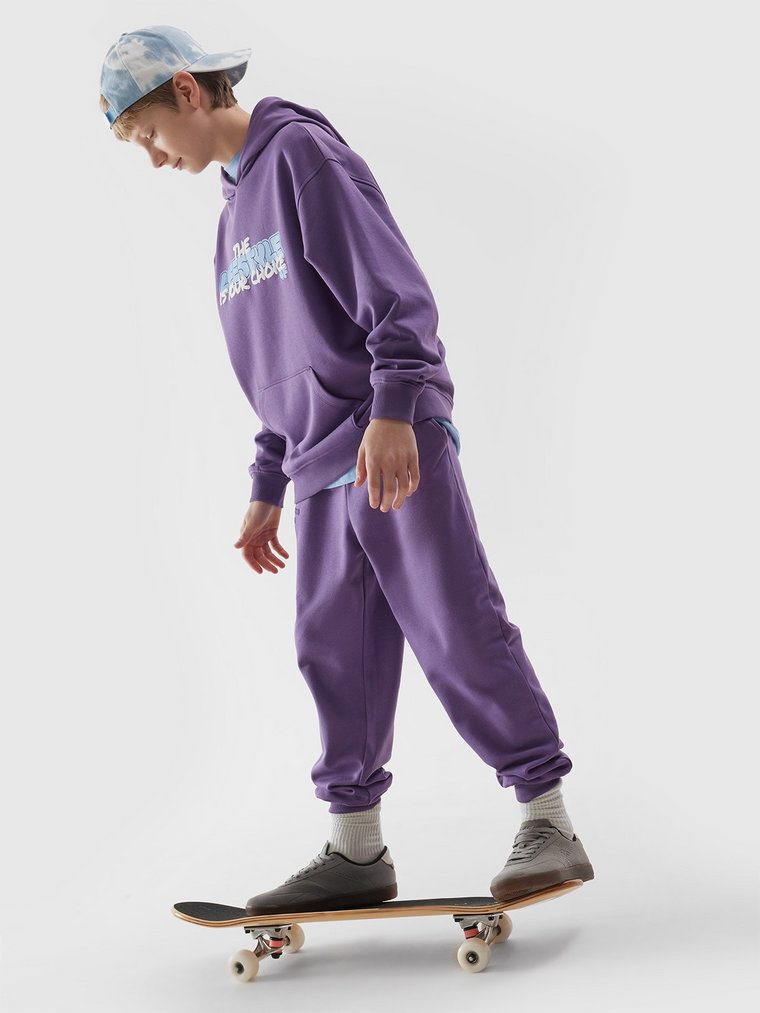 Spodnie dresowe joggery chłopięce - fioletowe