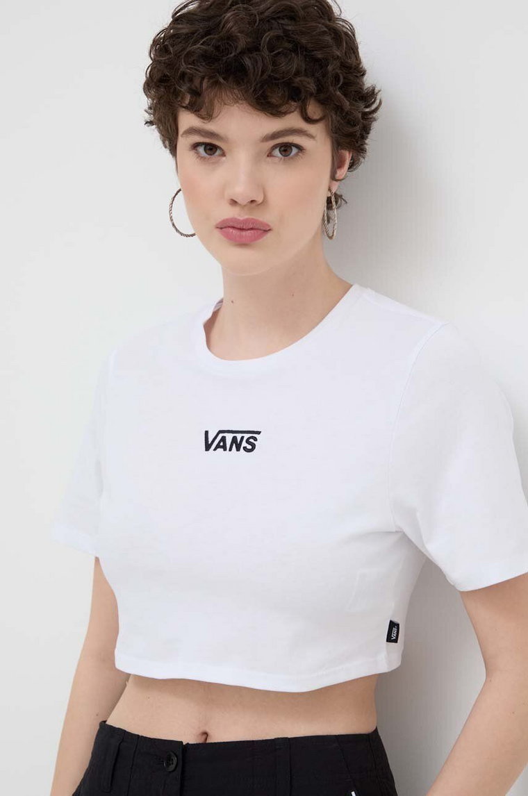 Vans t-shirt bawełniany damski kolor biały