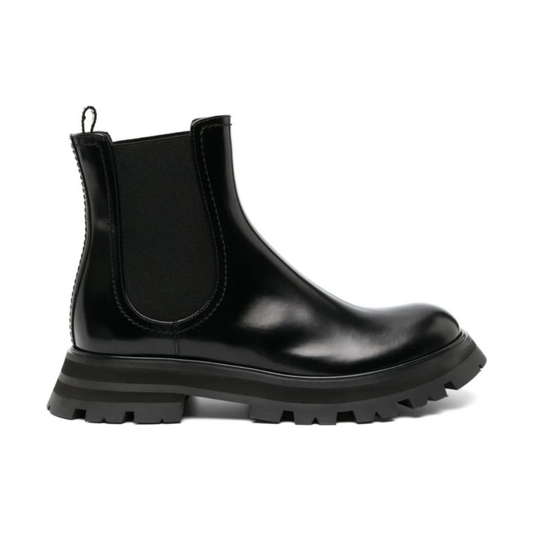 Czarne płaskie buty z rozszerzoną podeszwą Alexander McQueen