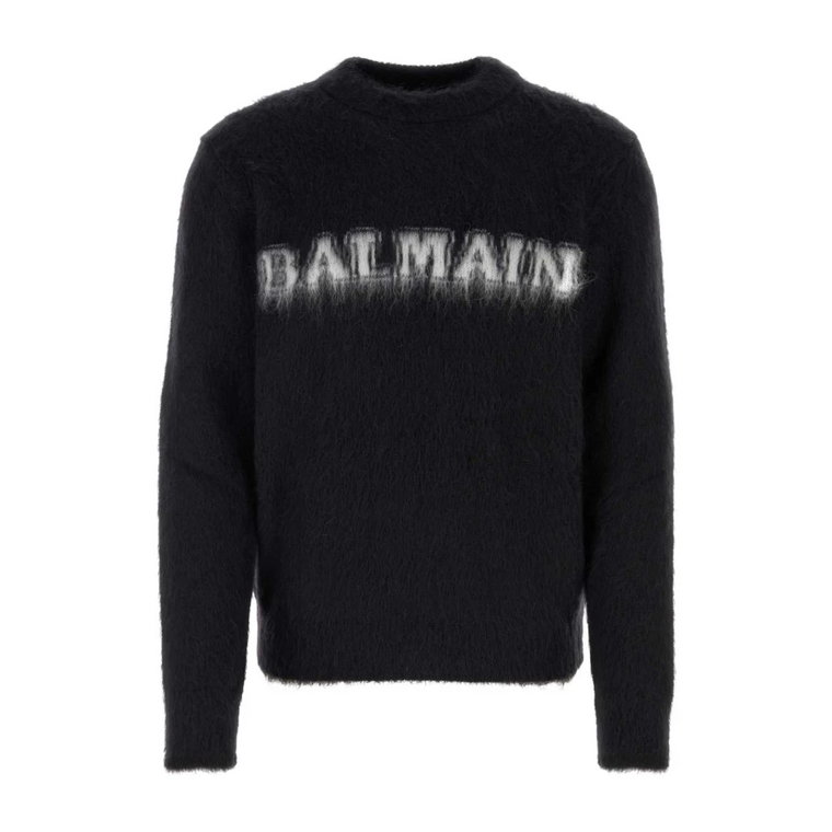 Czarny sweter z mieszanki wełny - Stylowy i wygodny Balmain