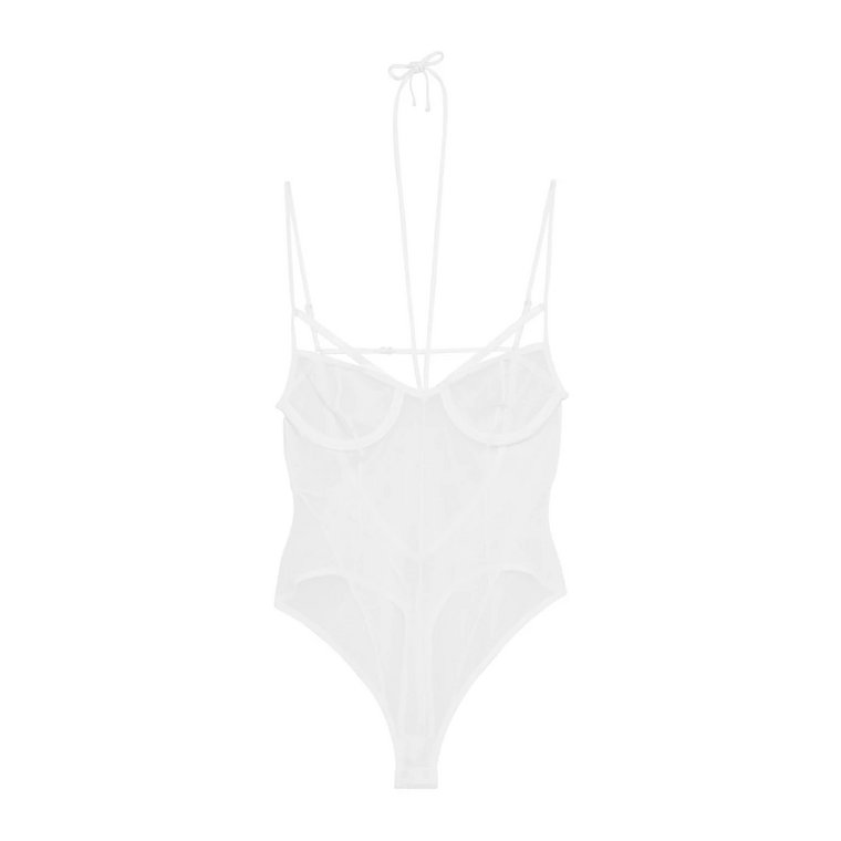 Przezroczysty Balconette Tulle Bodysuit Patrizia Pepe