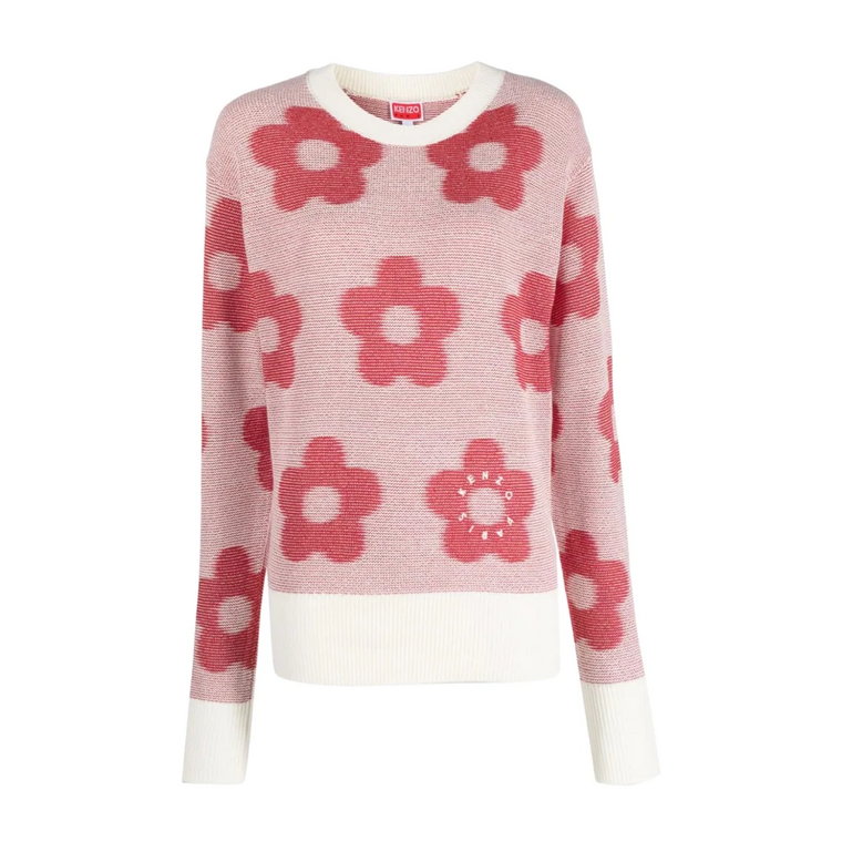 Flower Spot Sweter z Okrągłym Dekoltem Kenzo