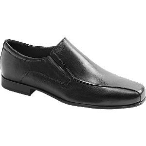Claudio Conti Czarne wsuwane eleganckie buty męskie ze skóry - Męskie - Kolor: Czarne - Rozmiar: 44