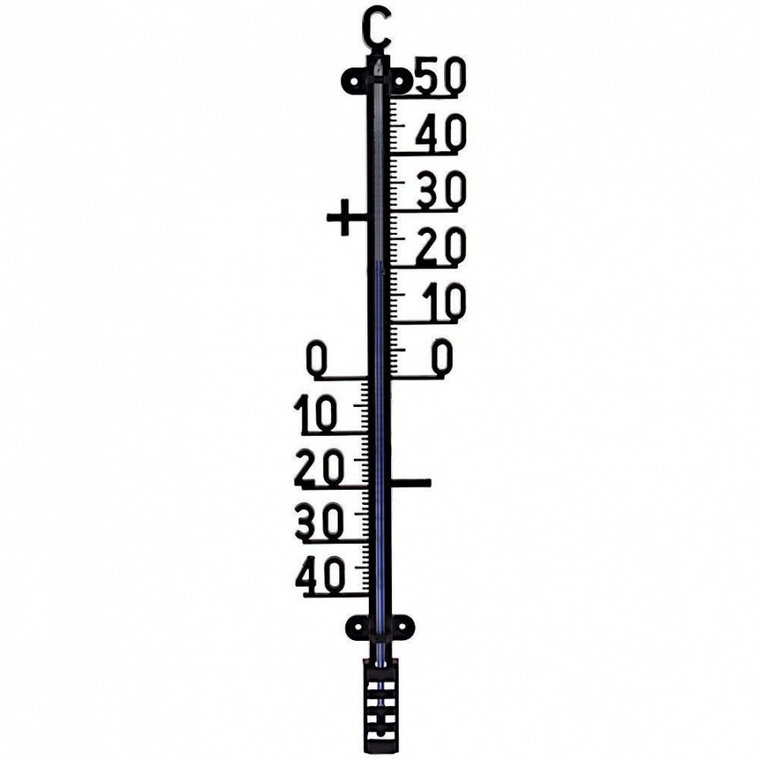 Termometr ogrodowy, zewnętrzny, balkonowy, duży, czarny, XXL kod: O-339087