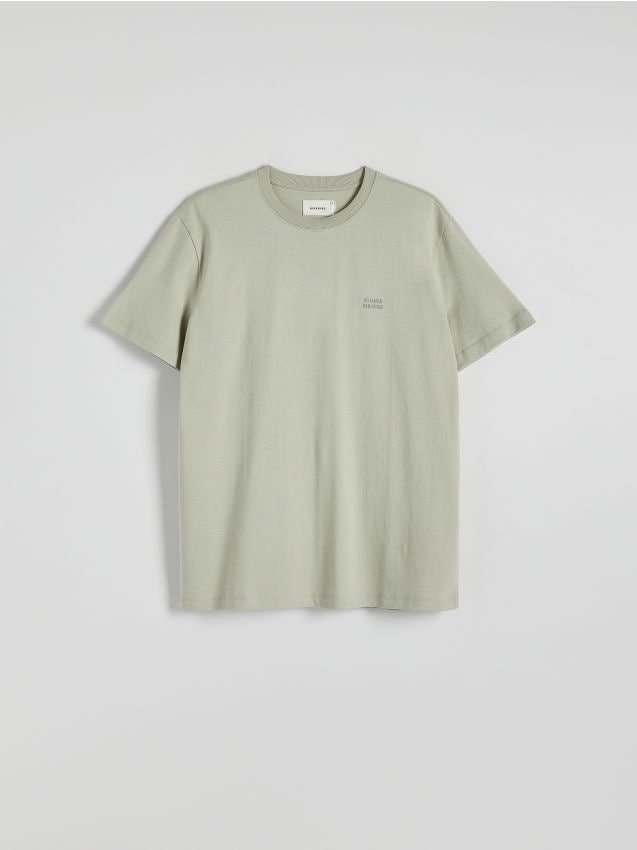 Reserved - T-shirt regular z nadrukiem - jasnozielony