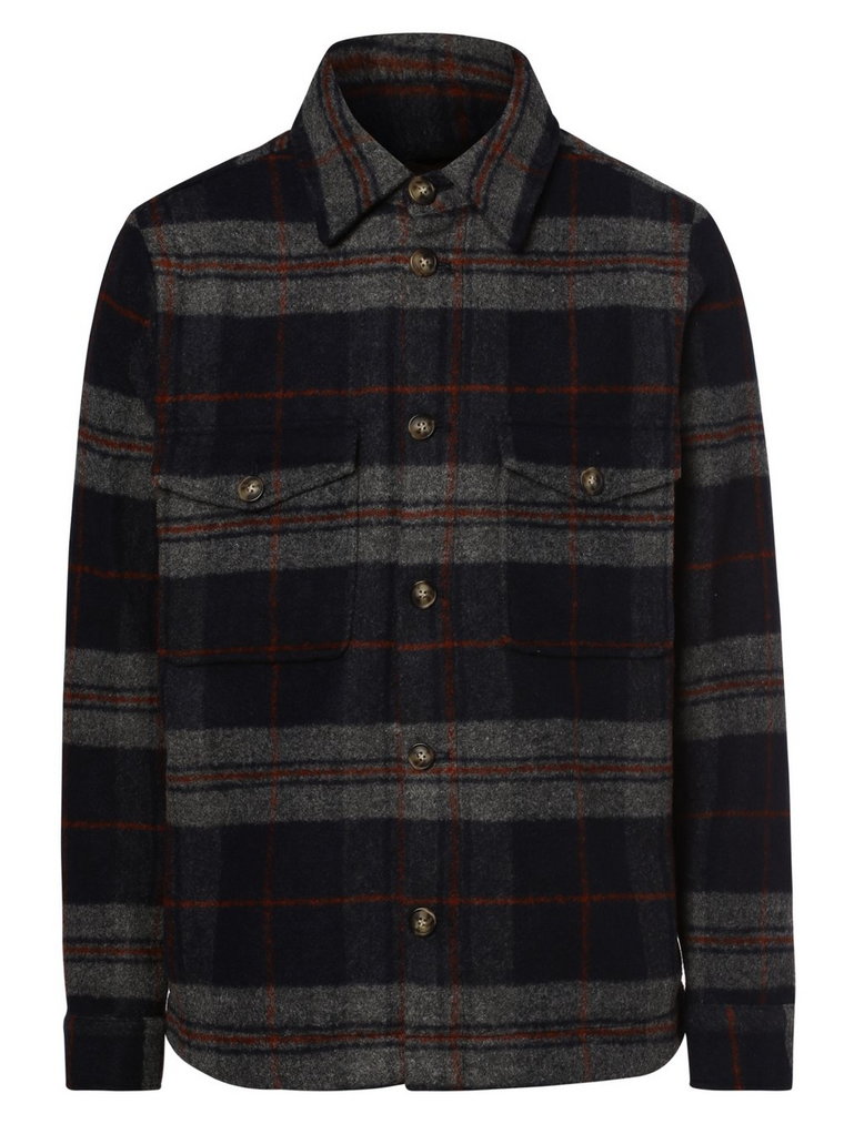 Selected - Overshirt męski  SLHArchive, niebieski|szary