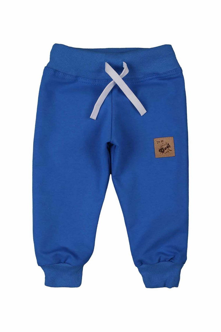 Spodnie dresowe niemowlęce niebieskie z dzianiny Tup Tup