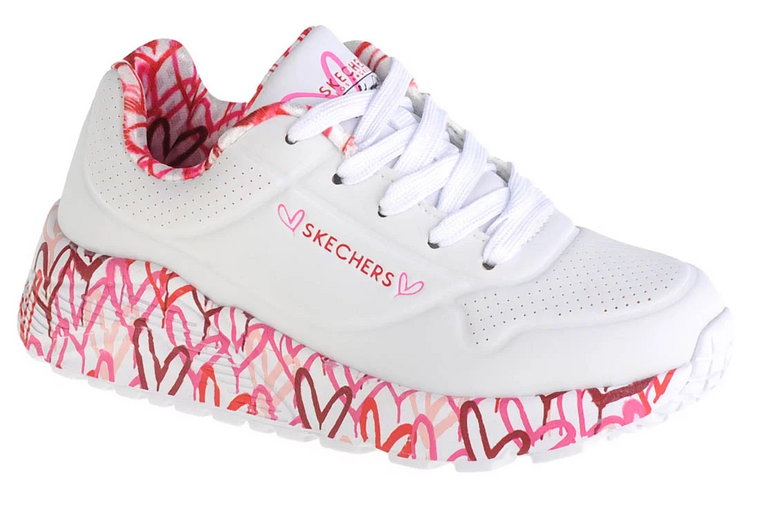 Skechers Uno Lite 314976L-WRPK, Dla dziewczynki, Białe, buty sneakers, skóra syntetyczna, rozmiar: 28