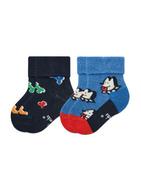 Zestaw 2 par wysokich skarpet dziecięcych Happy Socks