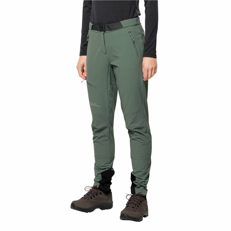 Damskie spodnie softshellowe Jack Wolfskin ZIEGSPITZ PANTS W hedge green - 38