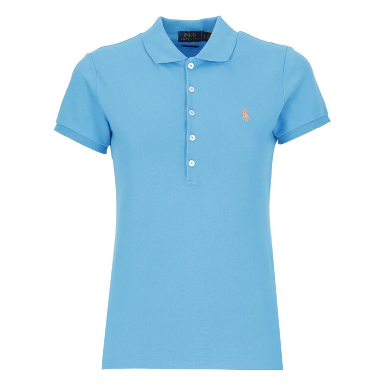 Niebieska Polo Shirt z Ikonicznym Haftem Konia dla Kobiet Ralph Lauren