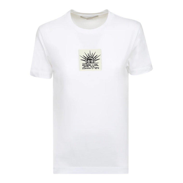 Biała T-shirt Slim-Fit z nadrukiem logo Stella McCartney