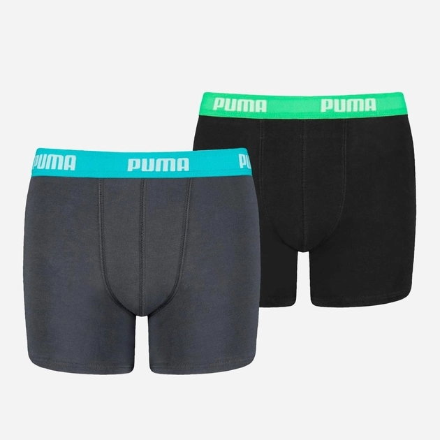 Komplet majtek chłopięcych 2 sztuki Puma Boys Basic Boxer 2P 93545401 128 Czarny/Szary (8720245232104). Majtki chłopięce