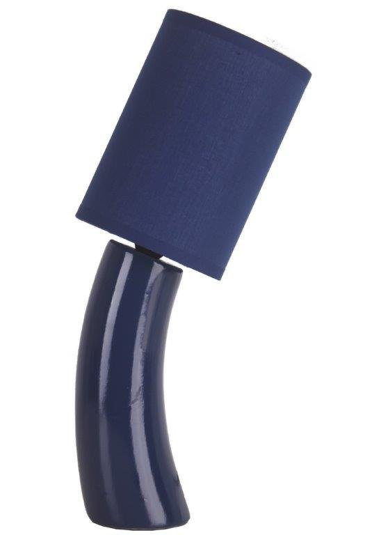 Lampka CERAMICZNA nocna stołowa abażur 2978 DARK BLUE