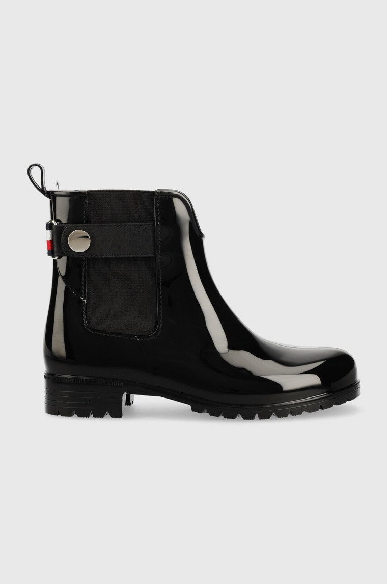 Tommy Hilfiger kalosze Ankle Rainboot With Metal Detail damskie kolor czarny