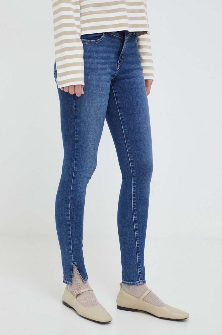 Levi's jeansy 720 SUPER SKINNY damskie kolor granatowy