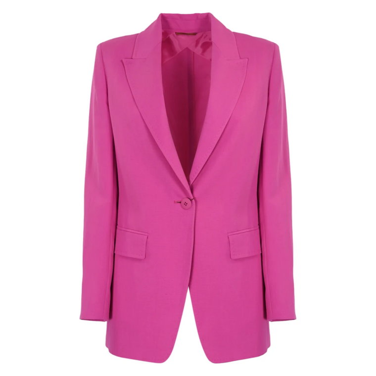 Fuchsia Canvas Blazer Długi Rękaw Max Mara Studio