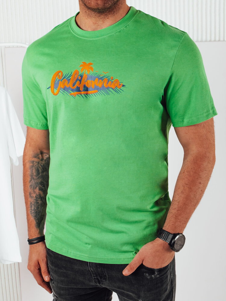 Koszulka męska z nadrukiem zielona Dstreet RX5373