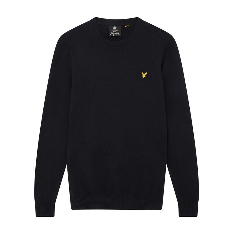 Wielofunkcyjny Cotton Merino Crew Jumper - Ciemnoniebieski Lyle & Scott