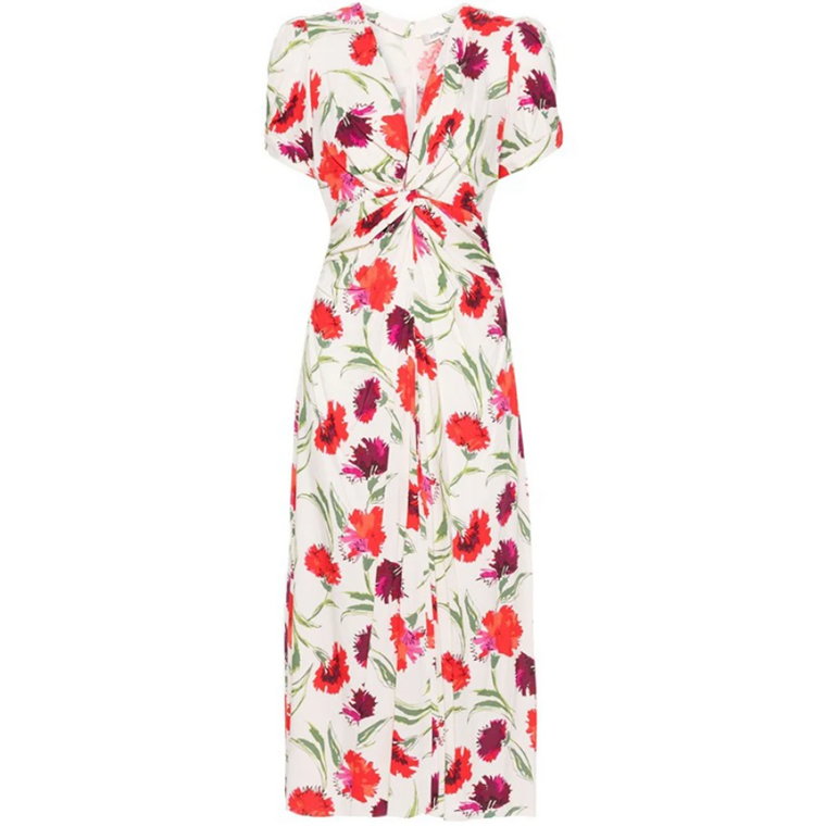 Kwiatowa Sukienka Midi z Detalem Skrętu Diane Von Furstenberg