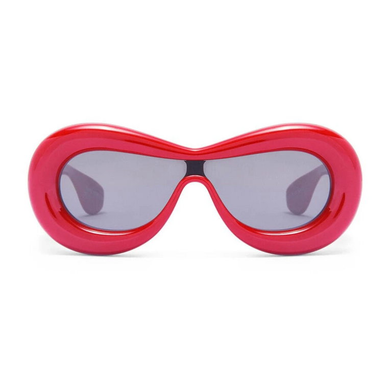 Czerwona Pomadka Okrągłe Okulary Przeciwsłoneczne Loewe