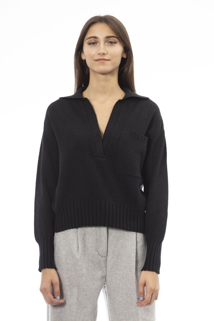 Swetry marki Alpha Studio model AD8362B kolor Czarny. Odzież damska. Sezon: